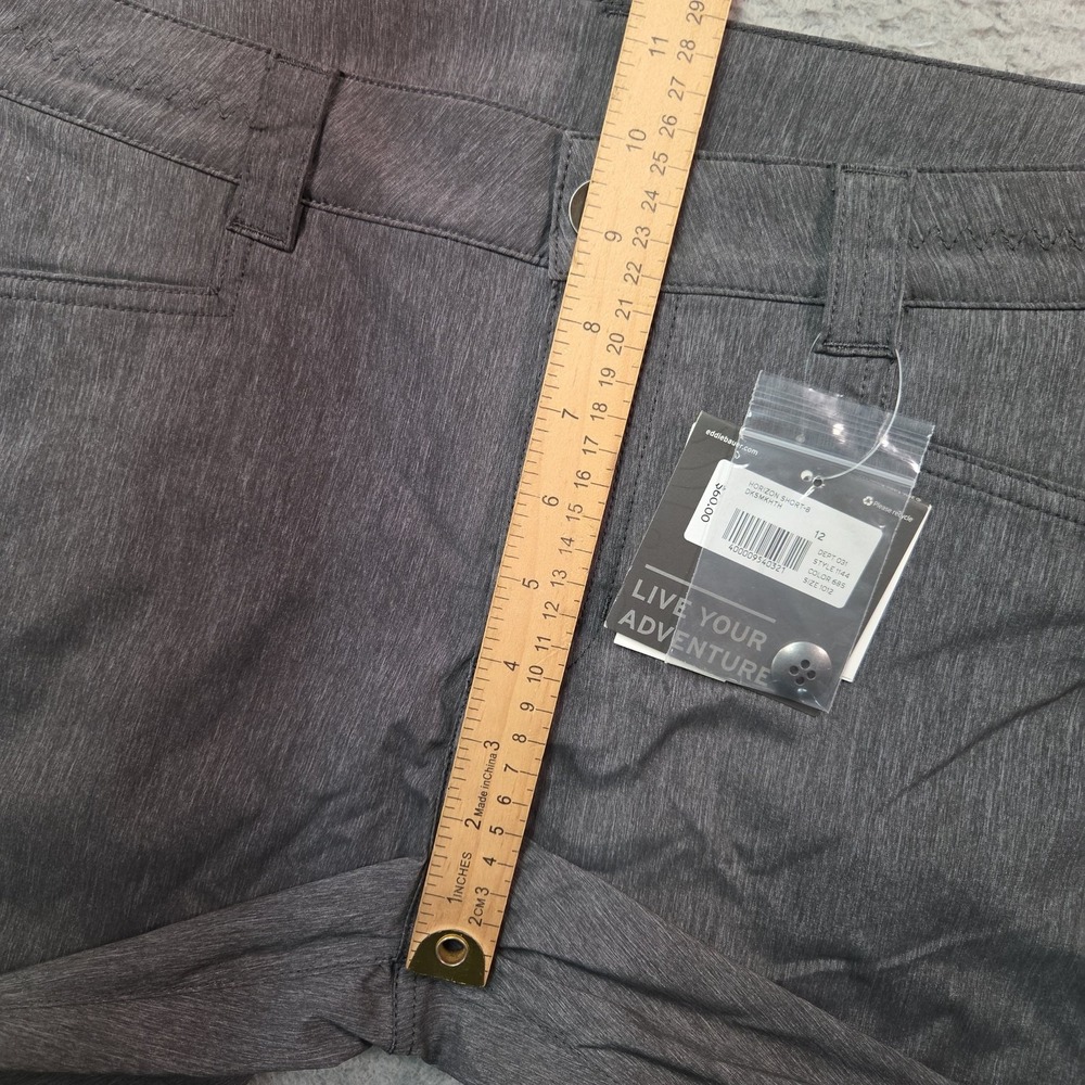 Eddie Bauer Horizon Shorts Womens 12 Gray Hiking Outdoor Stretch Packable Travex - Picture 12 of 14